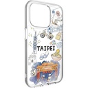 Apple iPhone 15 Pro Uyumlu Kılıf Magsafe Şarj Özellikli Çizim Desenli Şok Önleyicili Şeffaf Lisanslı Switcheasy City-M Taipei Kapak