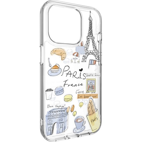 Apple iPhone 15 Pro Uyumlu Kılıf Magsafe Şarj Özellikli Çizim Desenli Şok Önleyicili Şeffaf Lisanslı Switcheasy City-M Paris Kapak