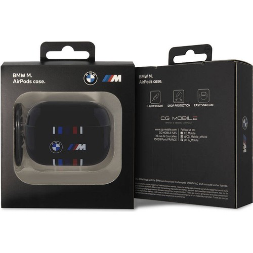 Apple Airpods Pro 2 Uyumlu Kılıf BMW Orjinal Lisanslı Çoklu Renkli Çizgili Çift IMD Baskı Logolu Kapak