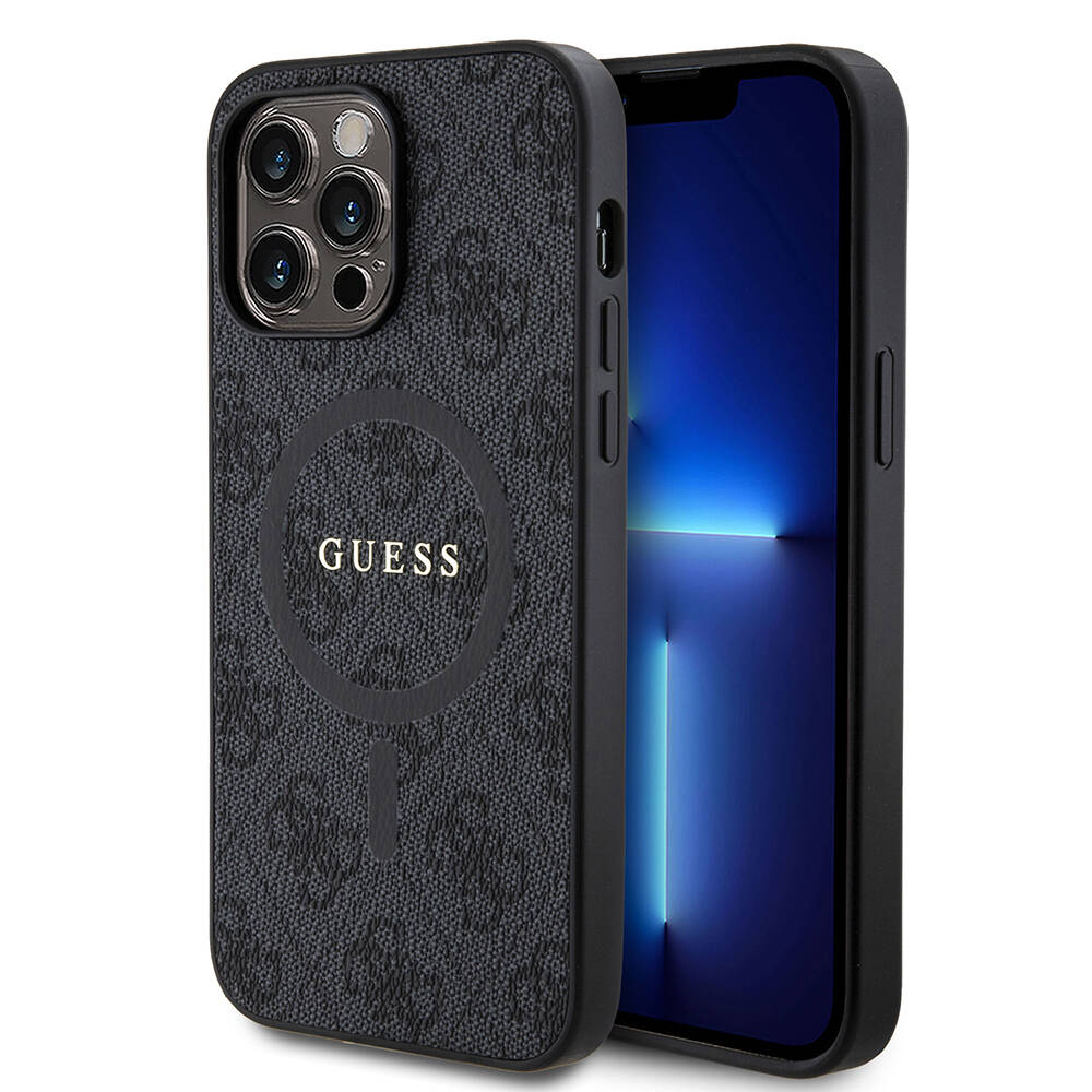 Apple iPhone 14 Pro Max Uyumlu Kılıf Guess Orjinal Lisanslı Magsafe Şarj Özellikli 4G Desenli Yazı Logolu Kapak - 1