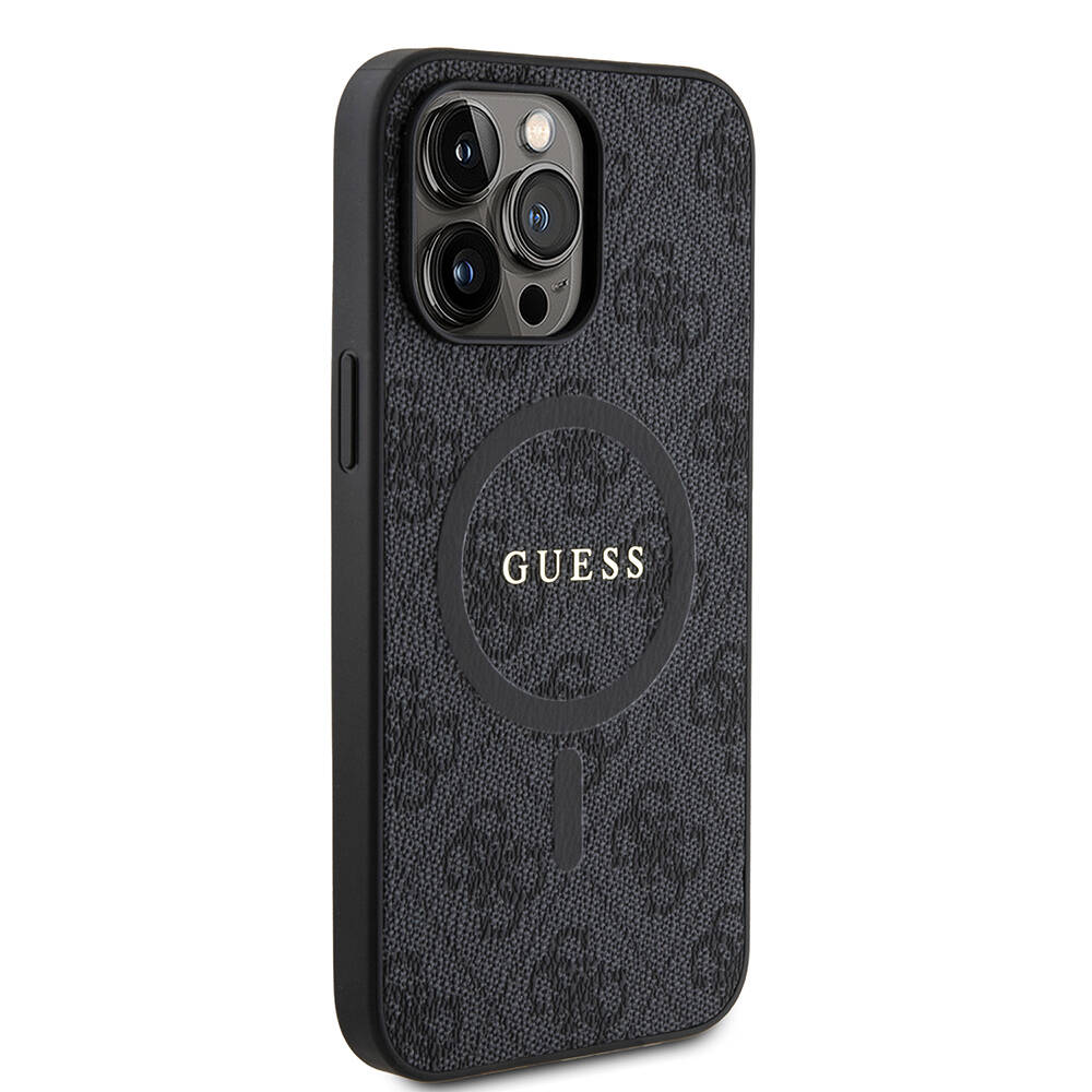 Apple iPhone 14 Pro Max Uyumlu Kılıf Guess Orjinal Lisanslı Magsafe Şarj Özellikli 4G Desenli Yazı Logolu Kapak - 4