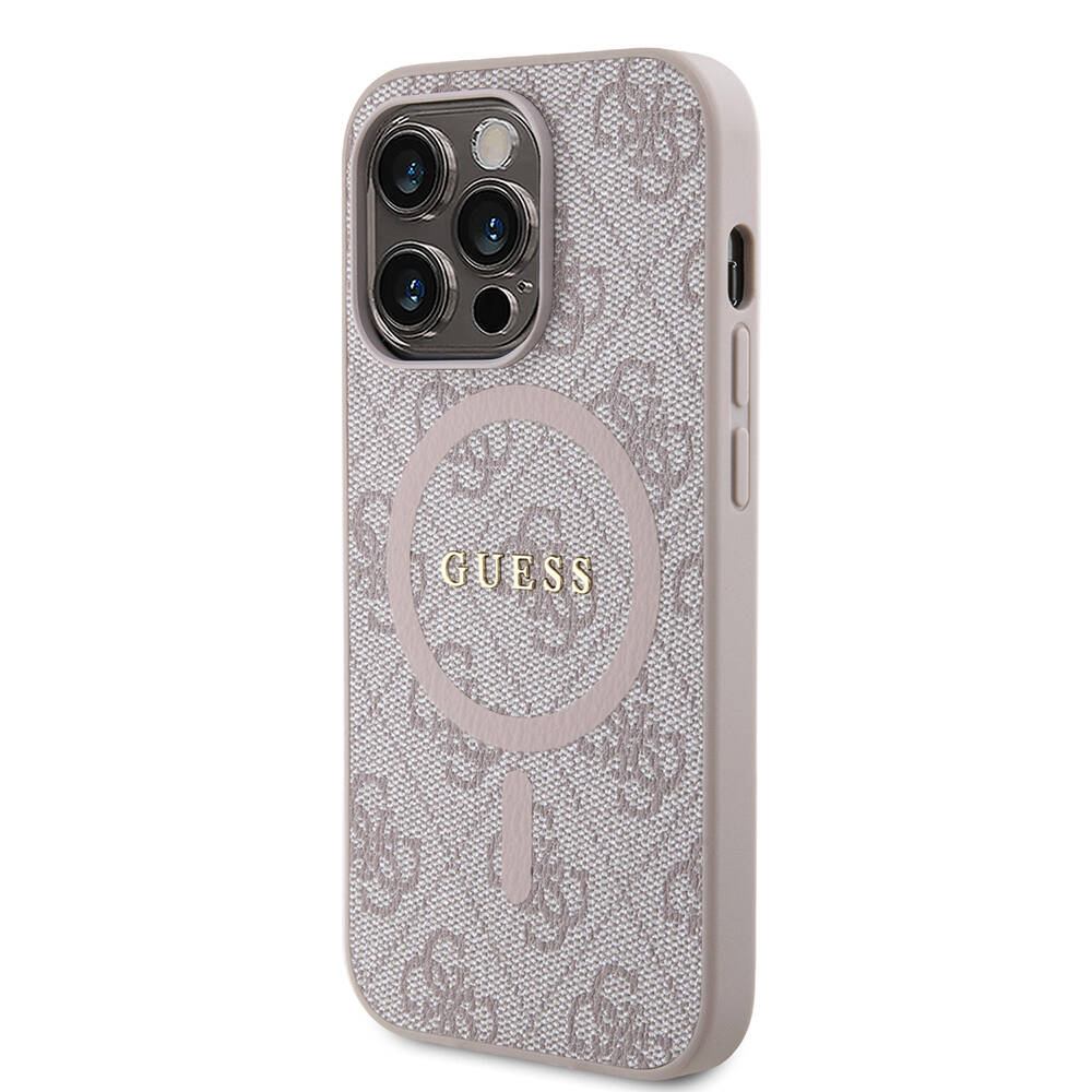 Apple iPhone 14 Pro Max Uyumlu Kılıf Guess Orjinal Lisanslı Magsafe Şarj Özellikli 4G Desenli Yazı Logolu Kapak - 5