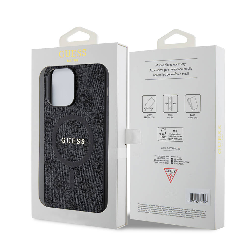 Apple iPhone 14 Pro Max Uyumlu Kılıf Guess Orjinal Lisanslı Magsafe Şarj Özellikli 4G Desenli Yazı Logolu Kapak - 12