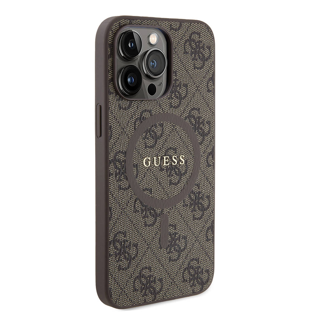 Apple iPhone 14 Pro Max Uyumlu Kılıf Guess Orjinal Lisanslı Magsafe Şarj Özellikli 4G Desenli Yazı Logolu Kapak - 16