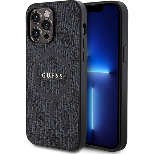 Apple iPhone 14 Pro Max Uyumlu Kılıf Guess Orjinal Lisanslı Magsafe Şarj Özellikli 4G Desenli Yazı Logolu Kapak