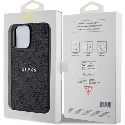 Apple iPhone 14 Pro Max Uyumlu Kılıf Guess Orjinal Lisanslı Magsafe Şarj Özellikli 4G Desenli Yazı Logolu Kapak