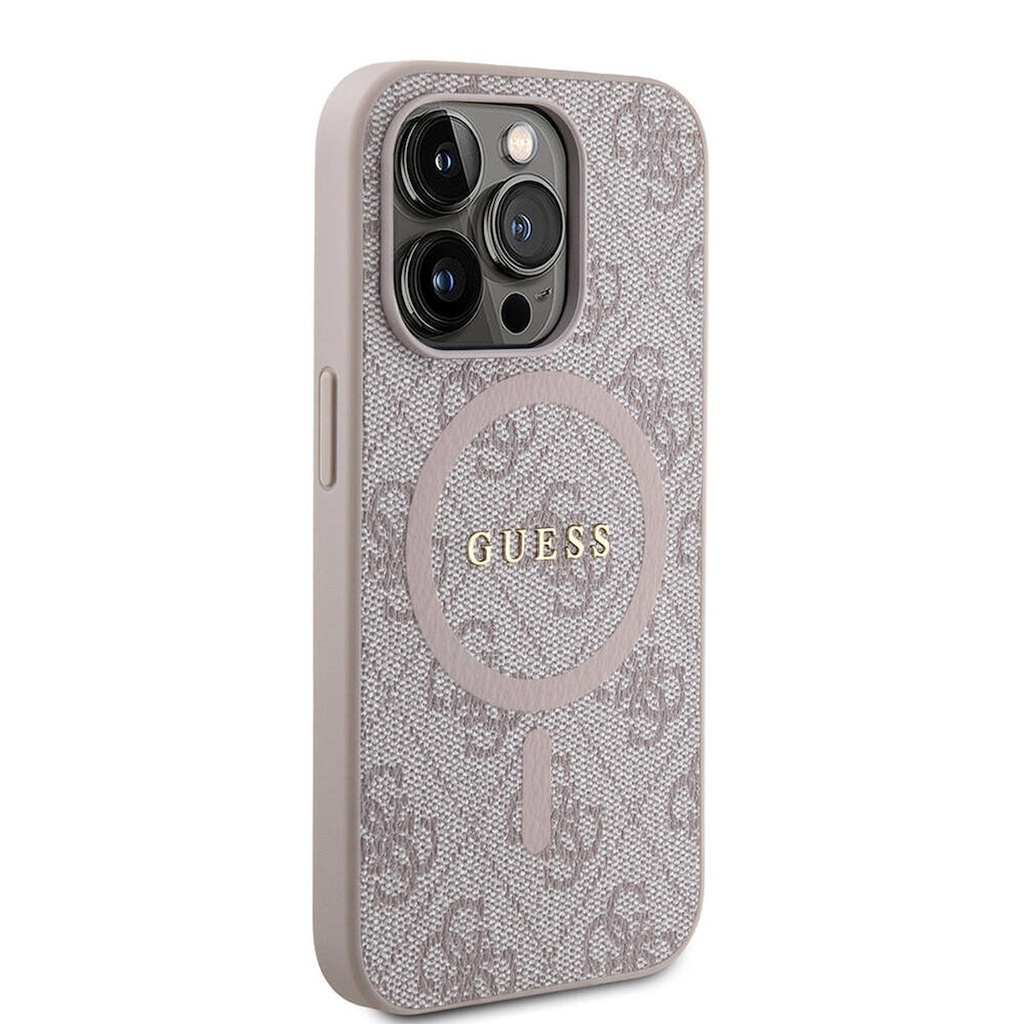 Apple iPhone 14 Pro Max Uyumlu Kılıf Guess Orjinal Lisanslı Magsafe Şarj Özellikli 4G Desenli Yazı Logolu Kapak