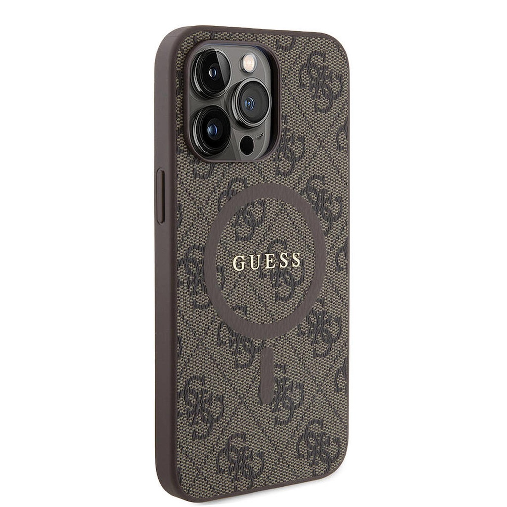 Apple iPhone 14 Pro Max Uyumlu Kılıf Guess Orjinal Lisanslı Magsafe Şarj Özellikli 4G Desenli Yazı Logolu Kapak