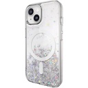 Apple iPhone 15 Uyumlu Kılıf Magsafe Şarj Özellikli Parlayan Simli Şeffaf Lisanslı Switcheasy Starfield-M Kapak