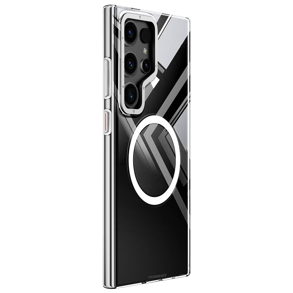 Samsung Galaxy S24 Ultra Uyumlu Kılıf Magsafe Şarj Özellikli Sararmaya Karşı Dayanıklı Youngkit Clear Crystal Serisi Kapak - 4