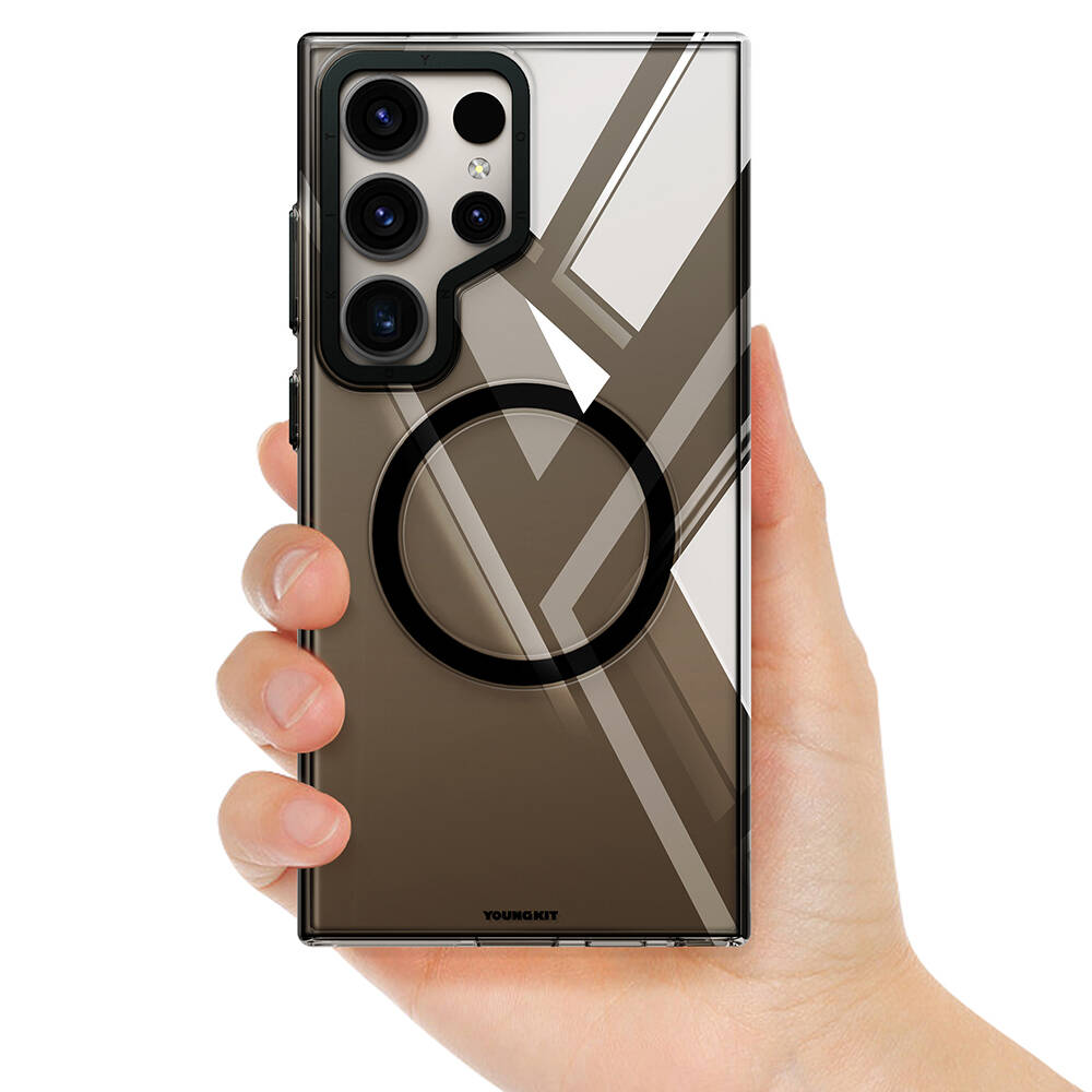 Samsung Galaxy S24 Ultra Uyumlu Kılıf Magsafe Şarj Özellikli Sararmaya Karşı Dayanıklı Youngkit Clear Crystal Serisi Kapak - 6