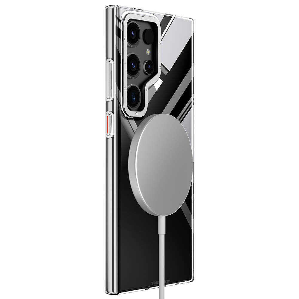 Samsung Galaxy S24 Ultra Uyumlu Kılıf Magsafe Şarj Özellikli Sararmaya Karşı Dayanıklı Youngkit Clear Crystal Serisi Kapak - 7