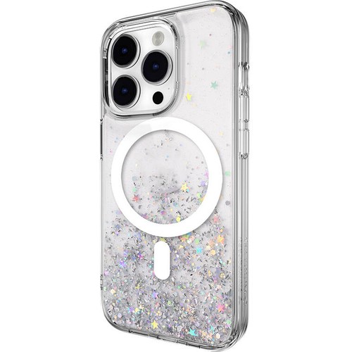 Apple iPhone 14 Pro Uyumlu Kılıf Magsafe Şarj Özellikli Parlayan Simli Şeffaf Lisanslı Switcheasy Starfield-M Kapak