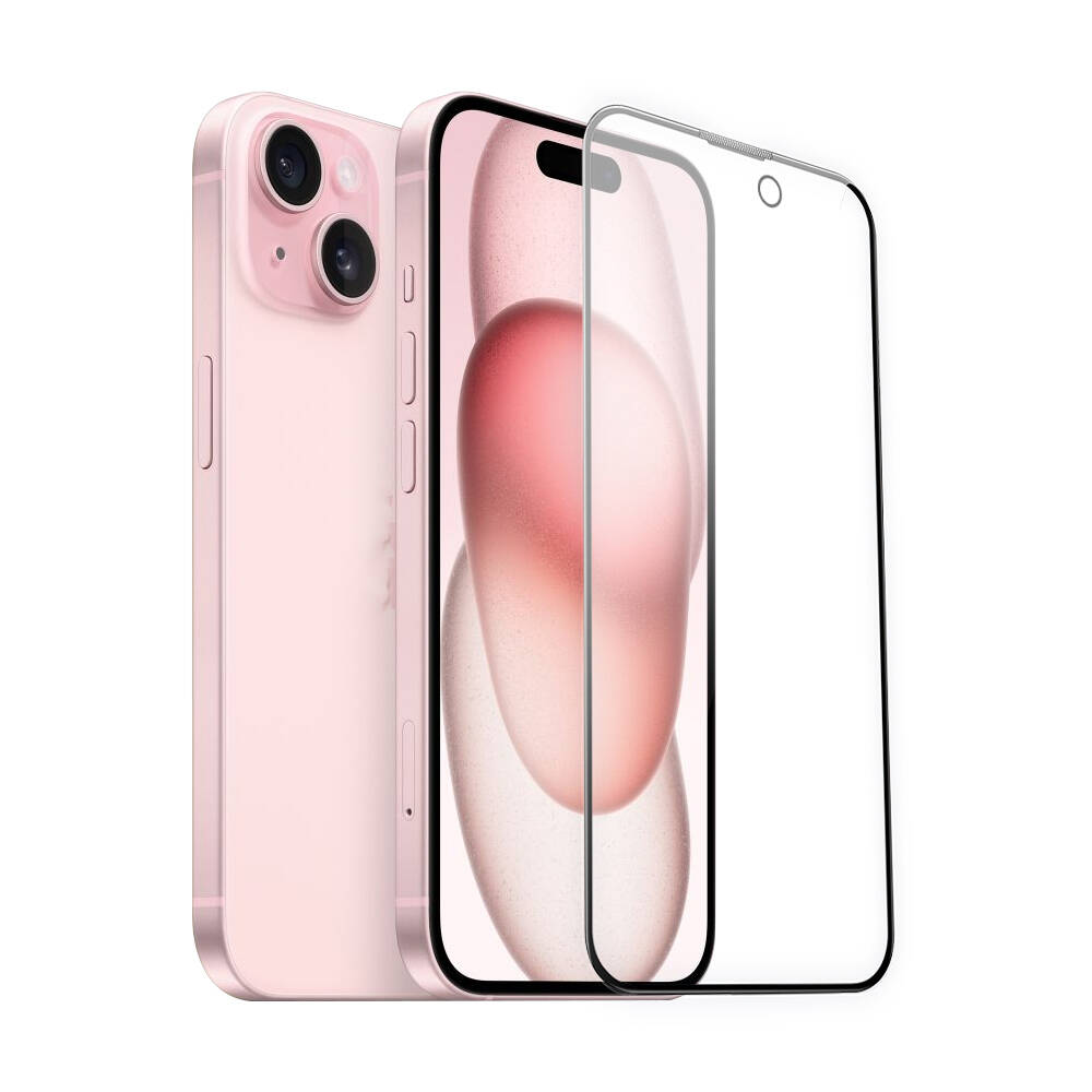 Apple iPhone 15 Uyumlu Wiwu Wi-IP002 2in1 Temperli Cam Ahize Toz Önleyici Ekran Koruyucu ve Kamera Lens Koruyucu Set - 1