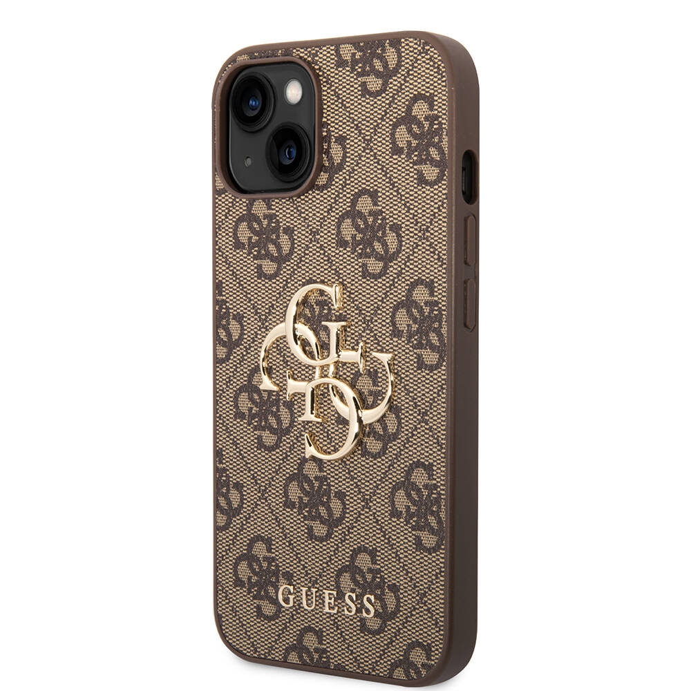 Apple iPhone 14 Uyumlu Kılıf Guess PU Deri Büyük Metal Logo Dizaynlı Kapak - 1