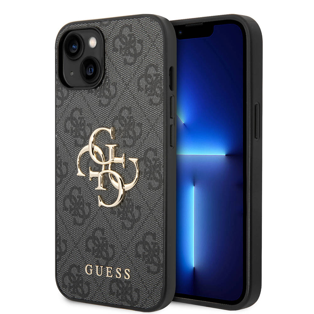 Apple iPhone 14 Uyumlu Kılıf Guess PU Deri Büyük Metal Logo Dizaynlı Kapak - 7