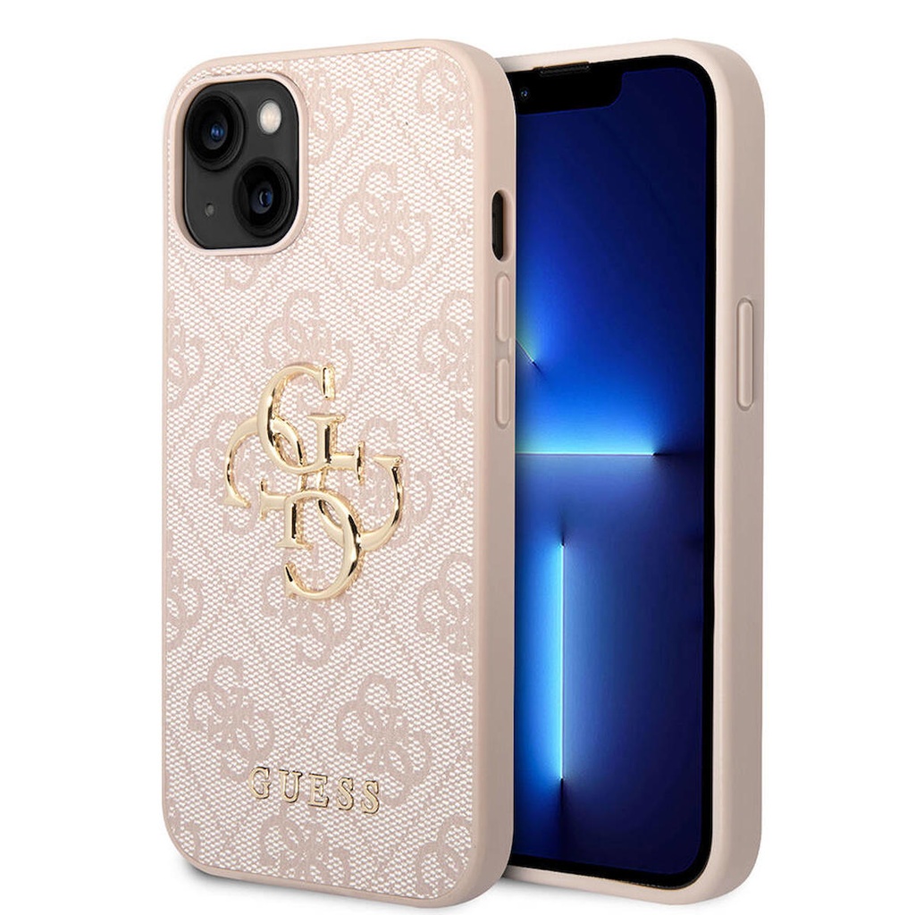 Apple iPhone 14 Uyumlu Kılıf Guess PU Deri Büyük Metal Logo Dizaynlı Kapak