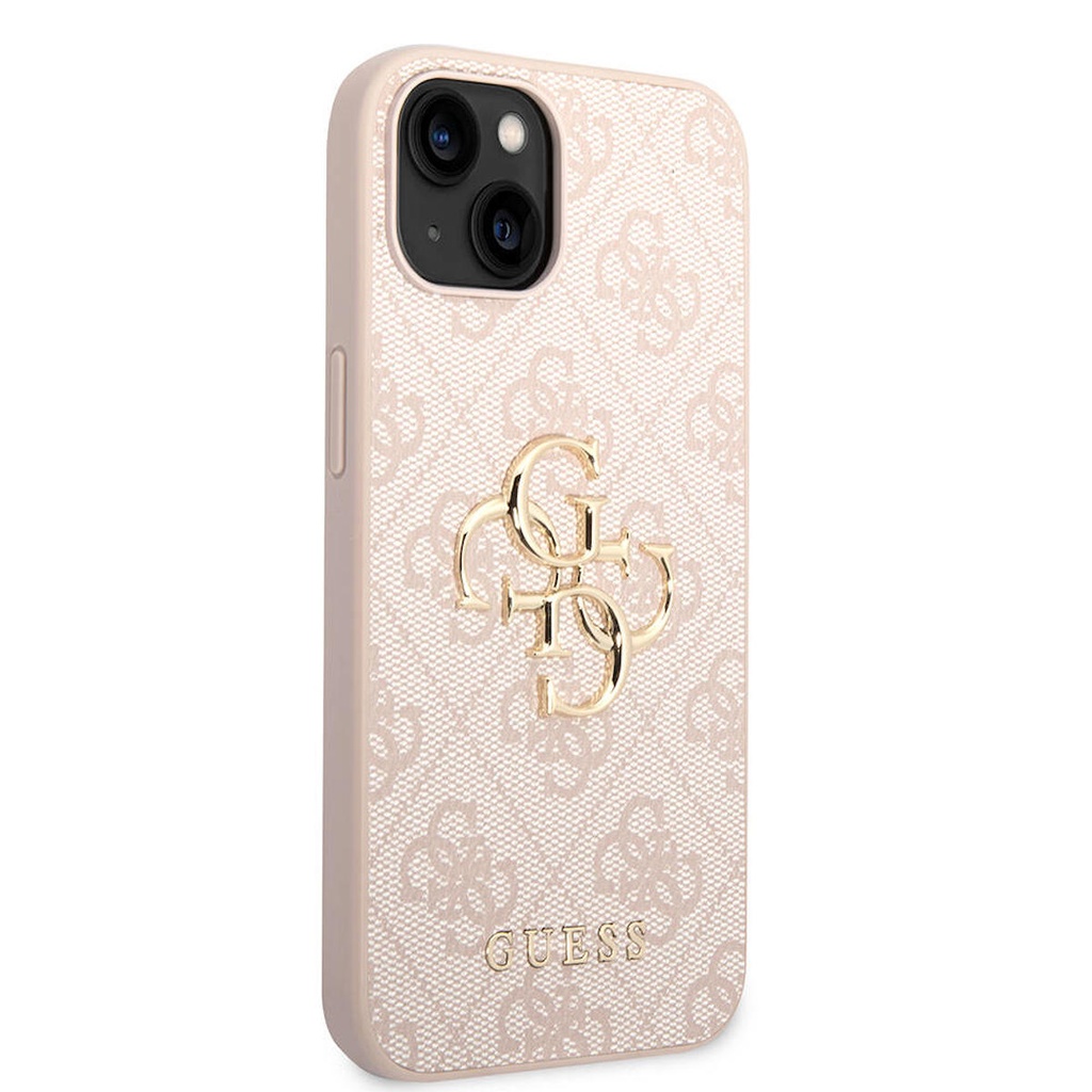 Apple iPhone 14 Uyumlu Kılıf Guess PU Deri Büyük Metal Logo Dizaynlı Kapak