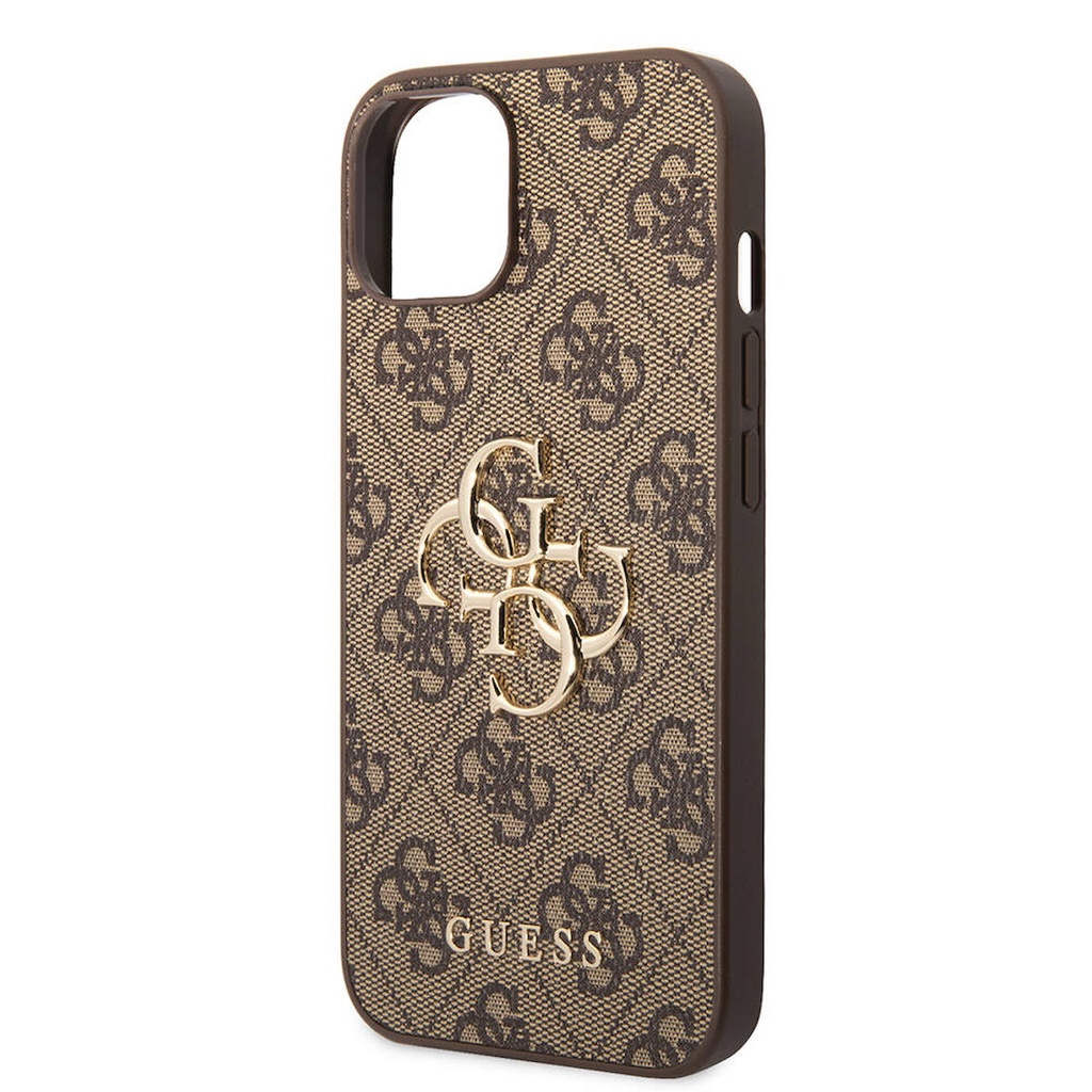 Apple iPhone 14 Uyumlu Kılıf Guess PU Deri Büyük Metal Logo Dizaynlı Kapak