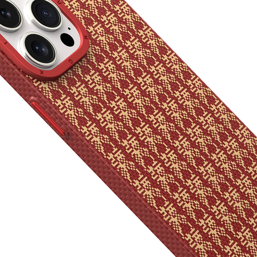 Apple iPhone 15 Pro Uyumlu Kılıf Magsafe Şarj Özellikli Kevlar 1500D Youngkit Auspicious Loong Serisi Kapak - 1