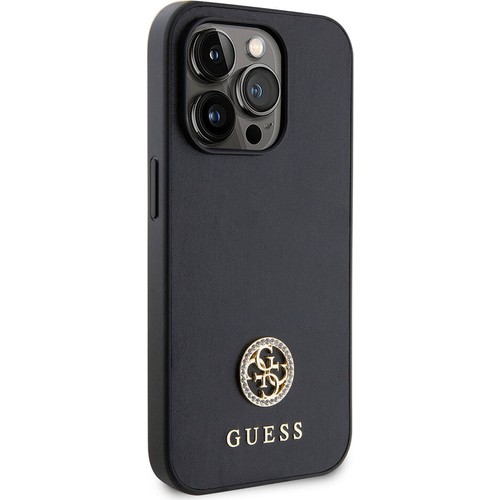 Apple iPhone 14 Pro Max Uyumlu Kılıf Guess Orjinal Lisanslı Deri 4G Metal Logo Strass Kapak