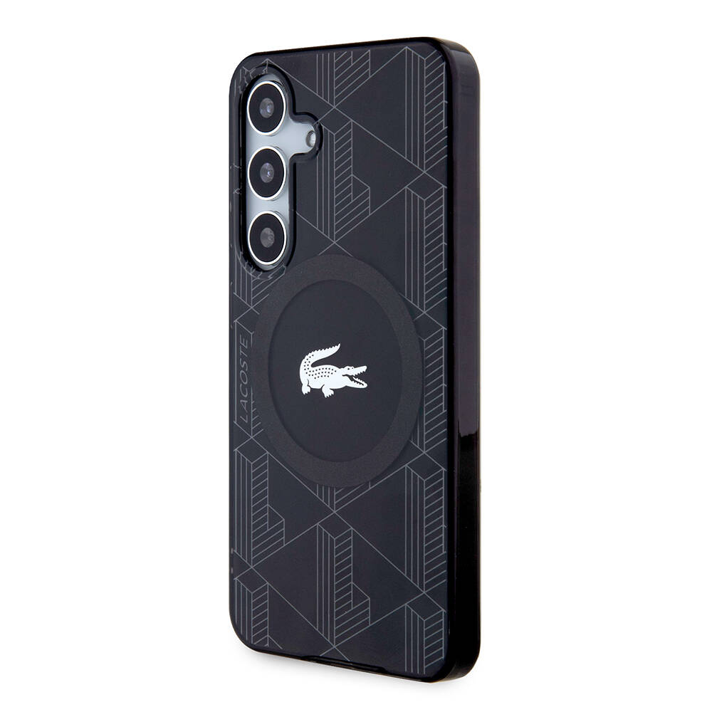 Samsung Galaxy S24 Uyumlu Kılıf Lacoste Orjinal Lisanslı Magsafe Şarj Özellikli Çift Katmanlı Timsah Logolu Blend Monogram Kapak - 1