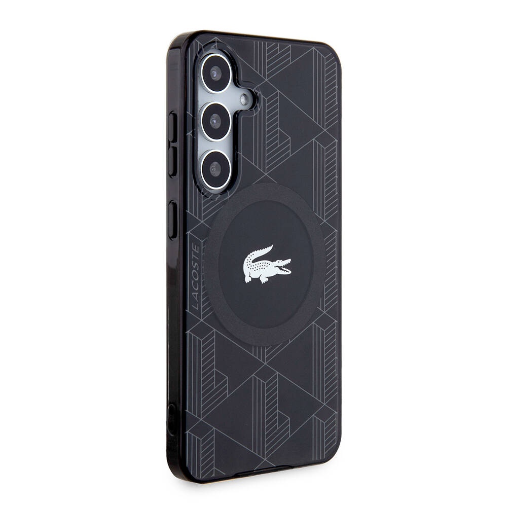 Samsung Galaxy S24 Uyumlu Kılıf Lacoste Orjinal Lisanslı Magsafe Şarj Özellikli Çift Katmanlı Timsah Logolu Blend Monogram Kapak - 2
