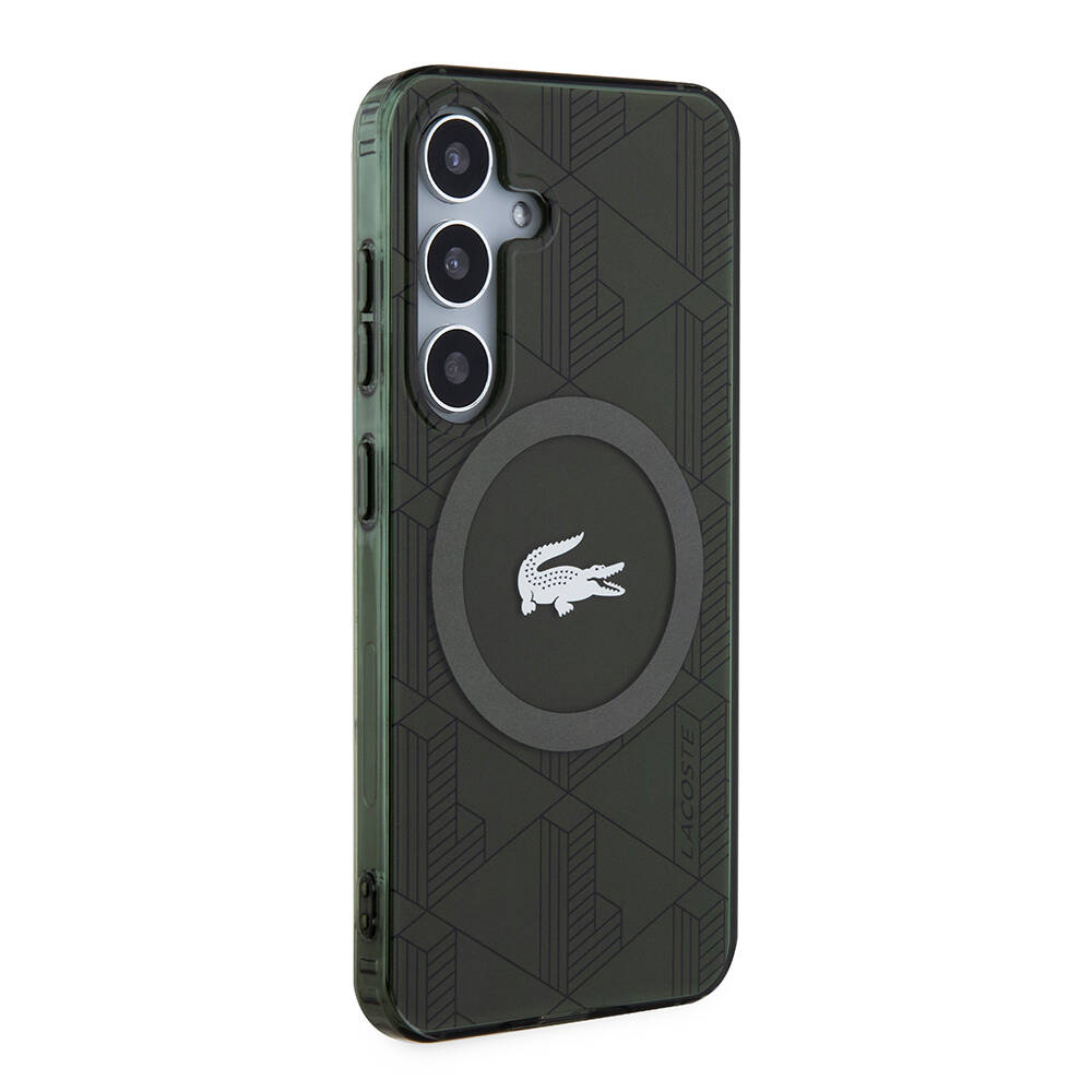 Samsung Galaxy S24 Uyumlu Kılıf Lacoste Orjinal Lisanslı Magsafe Şarj Özellikli Çift Katmanlı Timsah Logolu Blend Monogram Kapak - 9