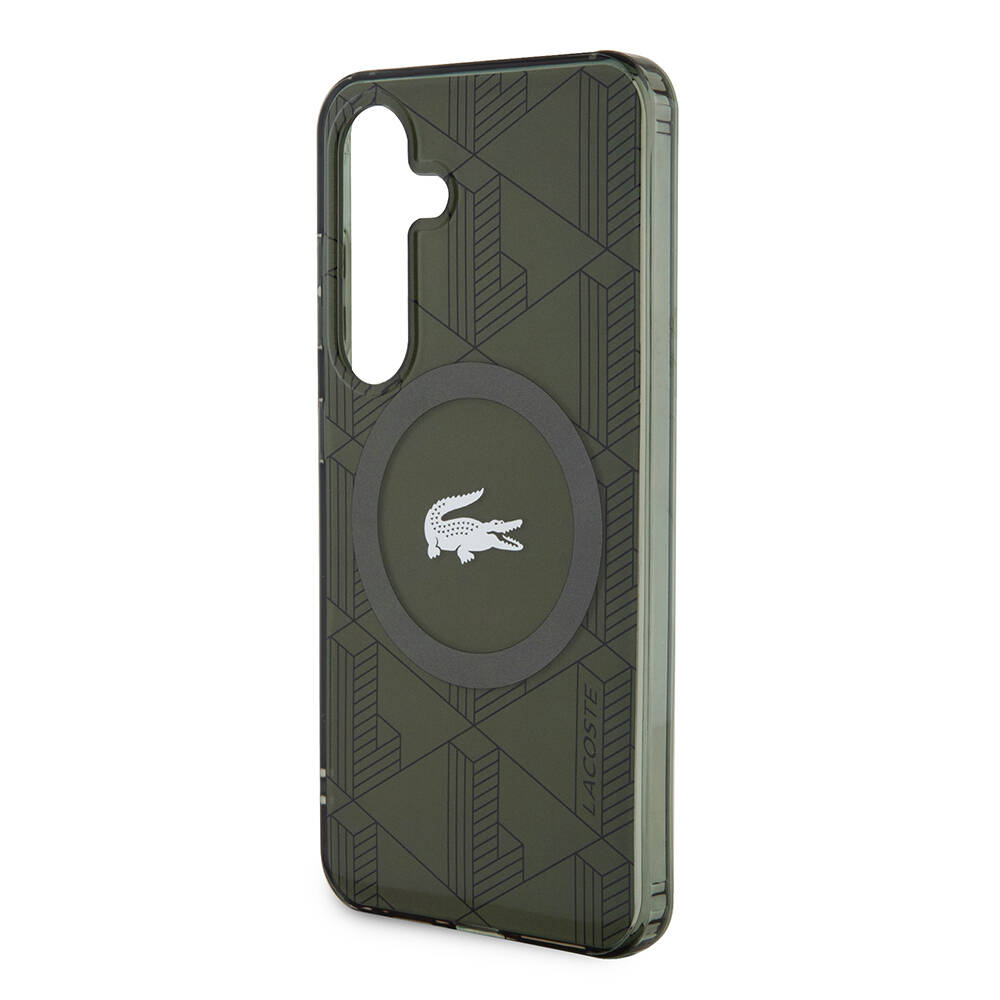 Samsung Galaxy S24 Uyumlu Kılıf Lacoste Orjinal Lisanslı Magsafe Şarj Özellikli Çift Katmanlı Timsah Logolu Blend Monogram Kapak - 11