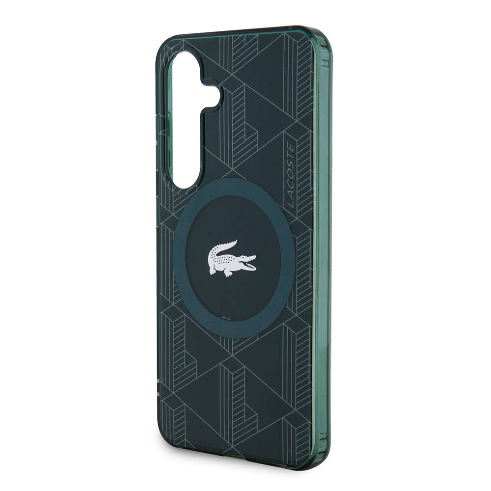 Samsung Galaxy S24 Uyumlu Kılıf Lacoste Orjinal Lisanslı Magsafe Şarj Özellikli Çift Katmanlı Timsah Logolu Blend Monogram Kapak - 18