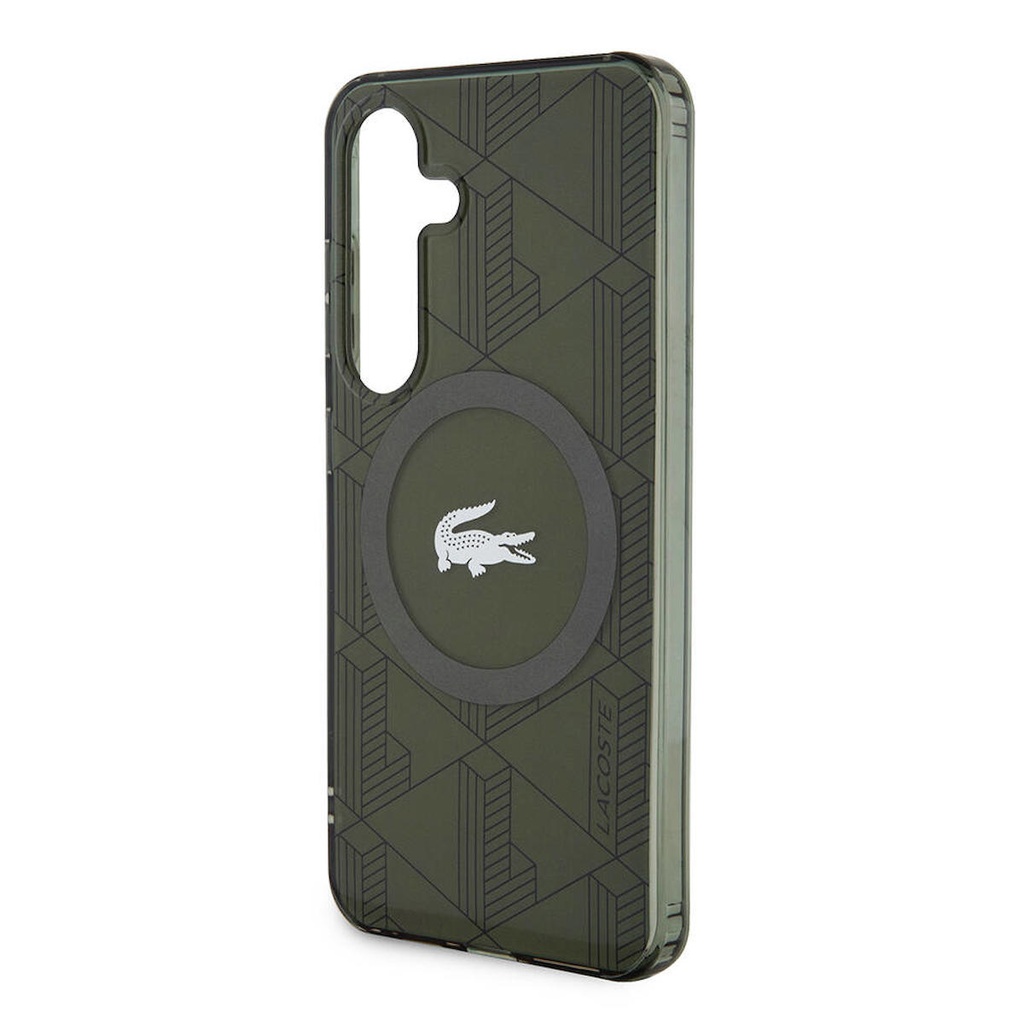 Samsung Galaxy S24 Uyumlu Kılıf Lacoste Orjinal Lisanslı Magsafe Şarj Özellikli Çift Katmanlı Timsah Logolu Blend Monogram Kapak