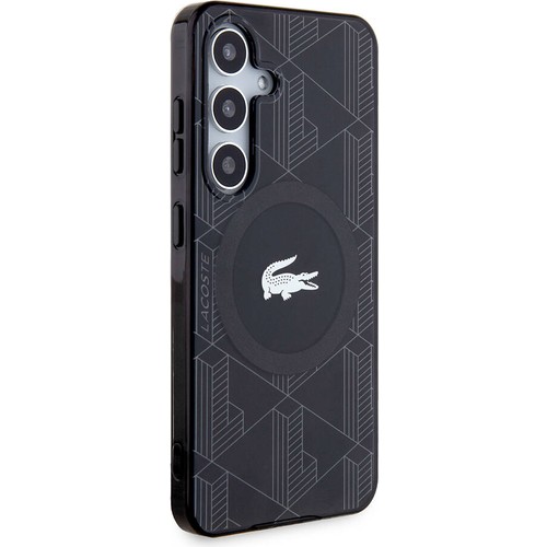 Samsung Galaxy S24 Uyumlu Kılıf Lacoste Orjinal Lisanslı Magsafe Şarj Özellikli Çift Katmanlı Timsah Logolu Blend Monogram Kapak