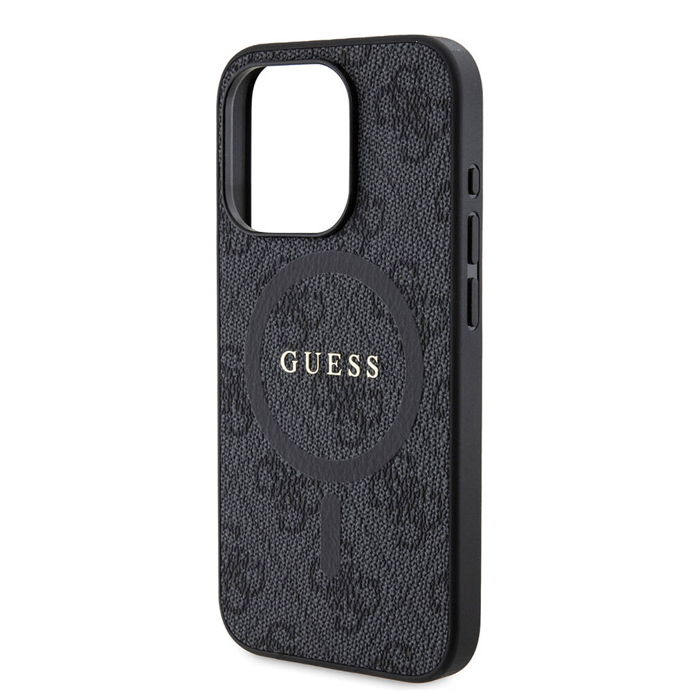 Apple iPhone 15 Pro Uyumlu Kılıf Guess Orjinal Lisanslı Magsafe Şarj Özellikli 4G Desenli Yazı Logolu Kapak - 5