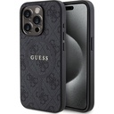 Apple iPhone 15 Pro Uyumlu Kılıf Guess Orjinal Lisanslı Magsafe Şarj Özellikli 4G Desenli Yazı Logolu Kapak