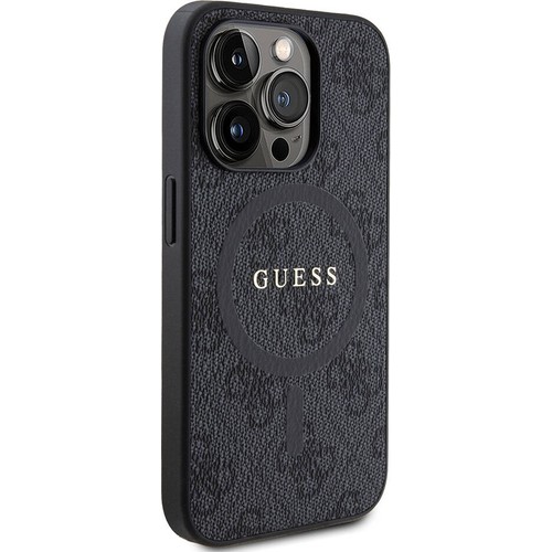 Apple iPhone 15 Pro Uyumlu Kılıf Guess Orjinal Lisanslı Magsafe Şarj Özellikli 4G Desenli Yazı Logolu Kapak