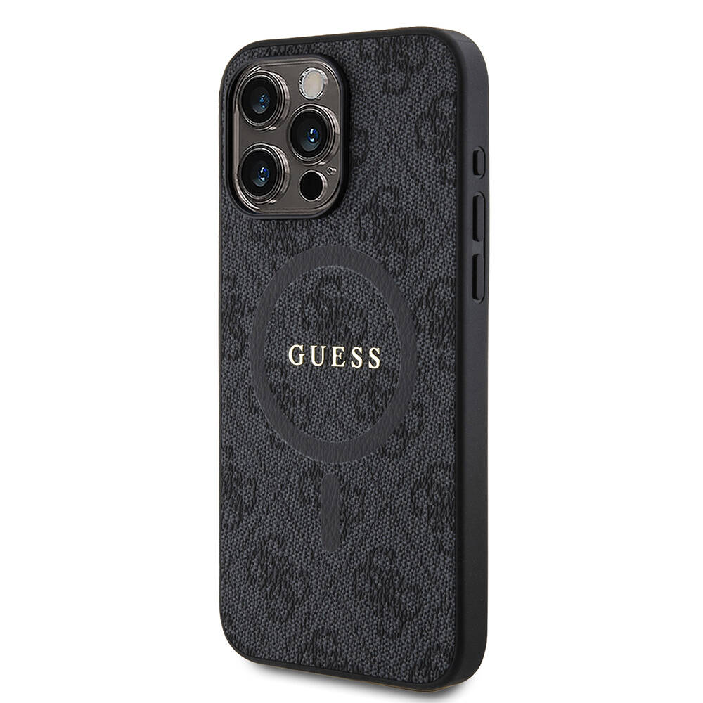 Apple iPhone 15 Pro Max Uyumlu Kılıf Guess Orjinal Lisanslı Magsafe Şarj Özellikli 4G Desenli Yazı Logolu Kapak - 2