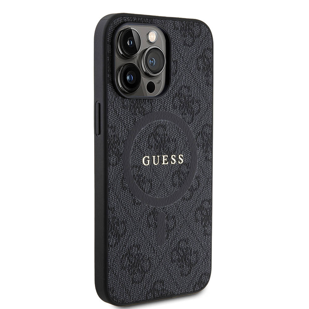 Apple iPhone 15 Pro Max Uyumlu Kılıf Guess Orjinal Lisanslı Magsafe Şarj Özellikli 4G Desenli Yazı Logolu Kapak - 3