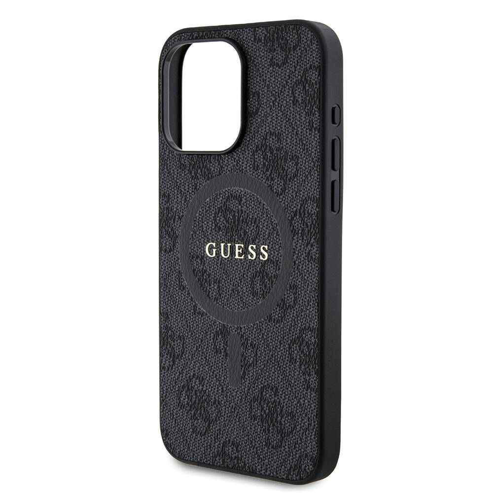 Apple iPhone 15 Pro Max Uyumlu Kılıf Guess Orjinal Lisanslı Magsafe Şarj Özellikli 4G Desenli Yazı Logolu Kapak - 5