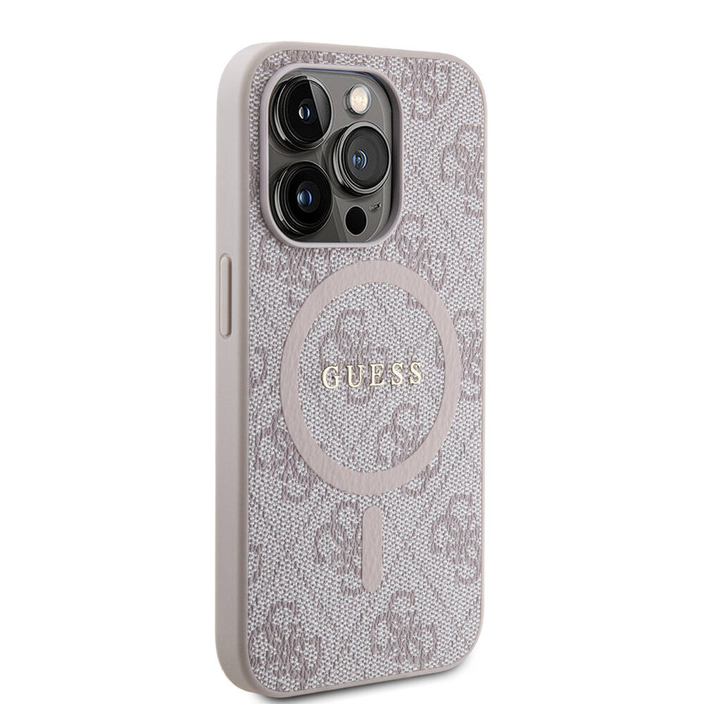 Apple iPhone 15 Pro Max Uyumlu Kılıf Guess Orjinal Lisanslı Magsafe Şarj Özellikli 4G Desenli Yazı Logolu Kapak - 16