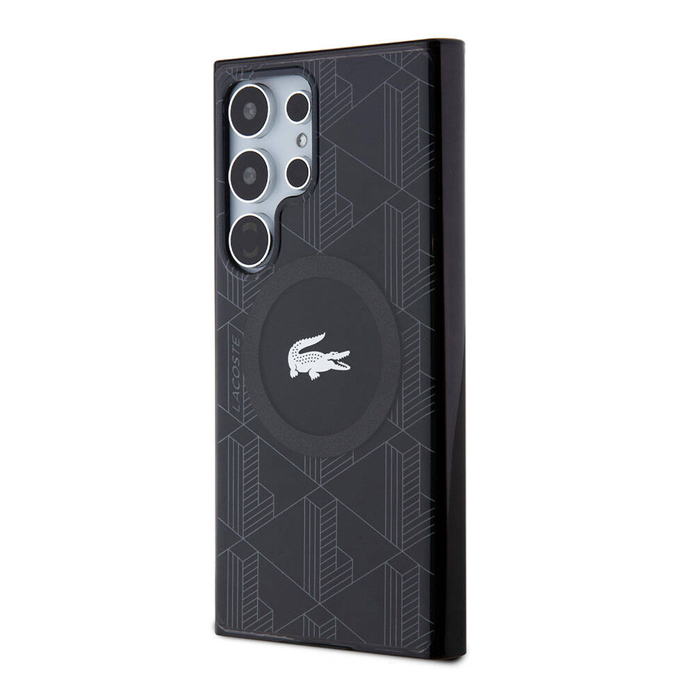 Samsung Galaxy S24 Ultra Uyumlu Kılıf Lacoste Orjinal Lisanslı Magsafe Şarj Özellikli Çift Katmanlı Timsah Logolu Blend Monogram Kapak - 2