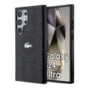 Samsung Galaxy S24 Ultra Uyumlu Kılıf Lacoste Orjinal Lisanslı Magsafe Şarj Özellikli Çift Katmanlı Timsah Logolu Blend Monogram Kapak