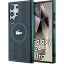 Samsung Galaxy S24 Ultra Uyumlu Kılıf Lacoste Orjinal Lisanslı Magsafe Şarj Özellikli Çift Katmanlı Timsah Logolu Blend Monogram Kapak