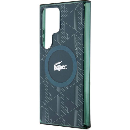 Samsung Galaxy S24 Ultra Uyumlu Kılıf Lacoste Orjinal Lisanslı Magsafe Şarj Özellikli Çift Katmanlı Timsah Logolu Blend Monogram Kapak