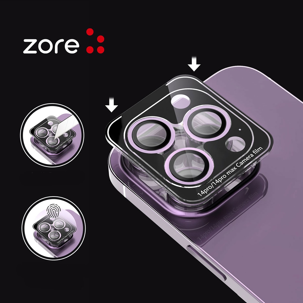 Apple iPhone 15 Pro Uyumlu Zore CL-12 Premium Safir Parmak İzi Bırakmayan Anti-Reflective Kamera Lens Koruyucu - 2