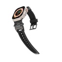 Apple Watch 44mm Uyumlu Zore KRD-108 Metal Başlıklı Silikon Kordon - 4