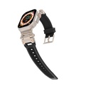 Apple Watch 7 45mm Uyumlu Zore KRD-108 Metal Başlıklı Silikon Kordon - 3