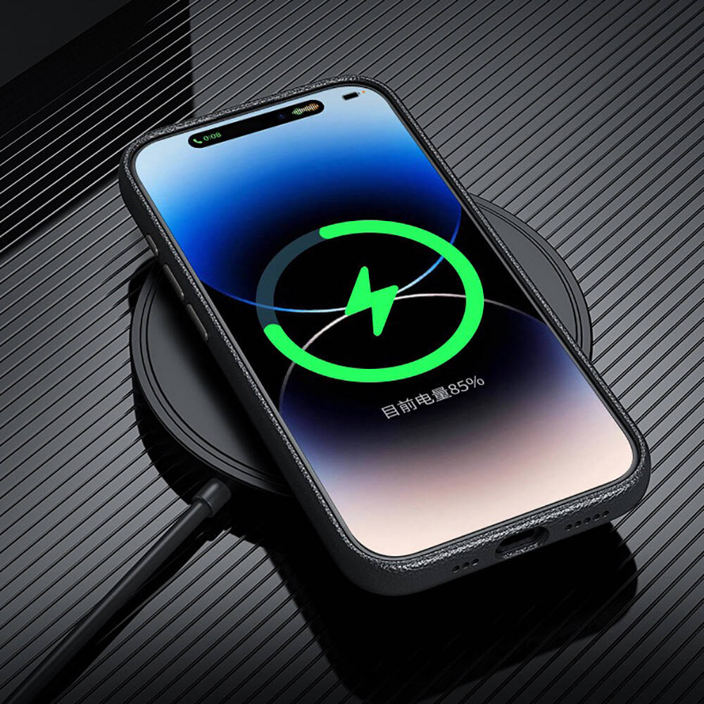 Apple iPhone 15 Pro Max Uyumlu Kılıf Magsafe Şarj Özellikli PU Deri Zore Adora Kapak - 8