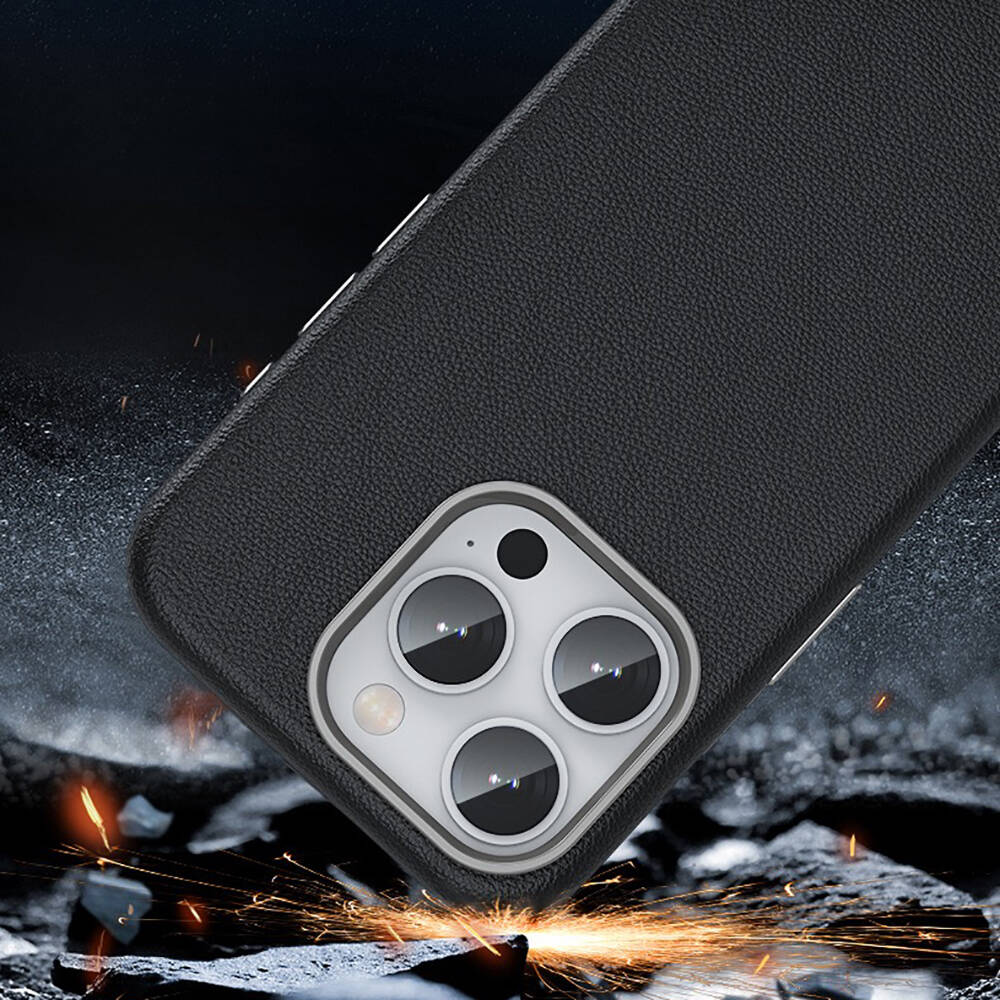 Apple iPhone 15 Pro Max Uyumlu Kılıf Magsafe Şarj Özellikli PU Deri Zore Adora Kapak - 10