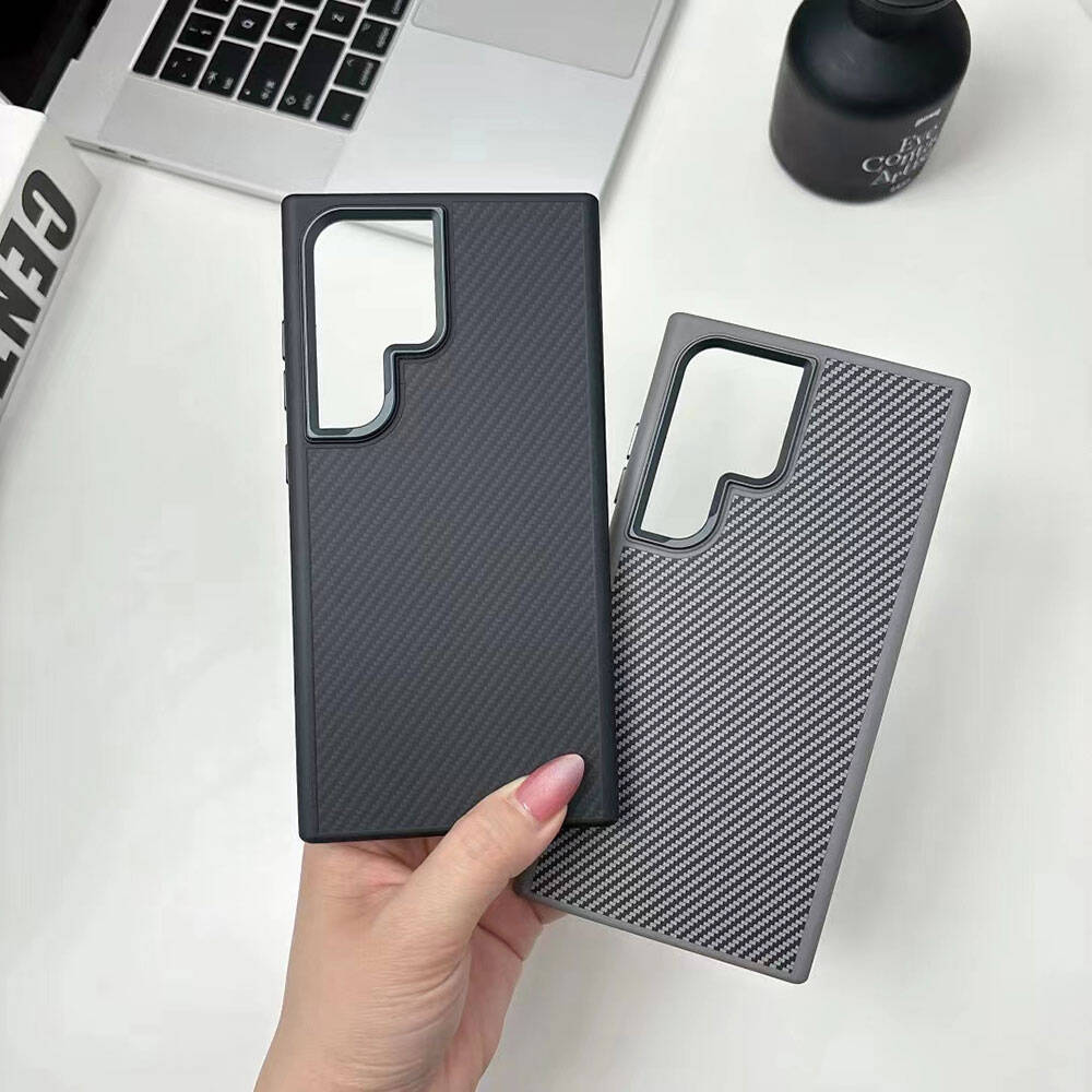 Samsung Galaxy S24 Ultra Uyumlu Kılıf Magsafe Şarj Özellikli Karbon Fiber Görünümlü Zore Troy Kapak - 1