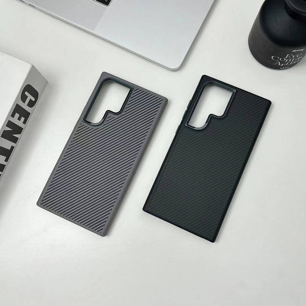 Samsung Galaxy S24 Ultra Uyumlu Kılıf Magsafe Şarj Özellikli Karbon Fiber Görünümlü Zore Troy Kapak - 2